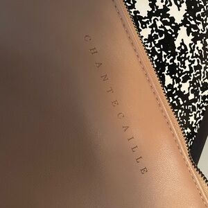 NWT chantecaille cosmetic bag pouch nude brown tan